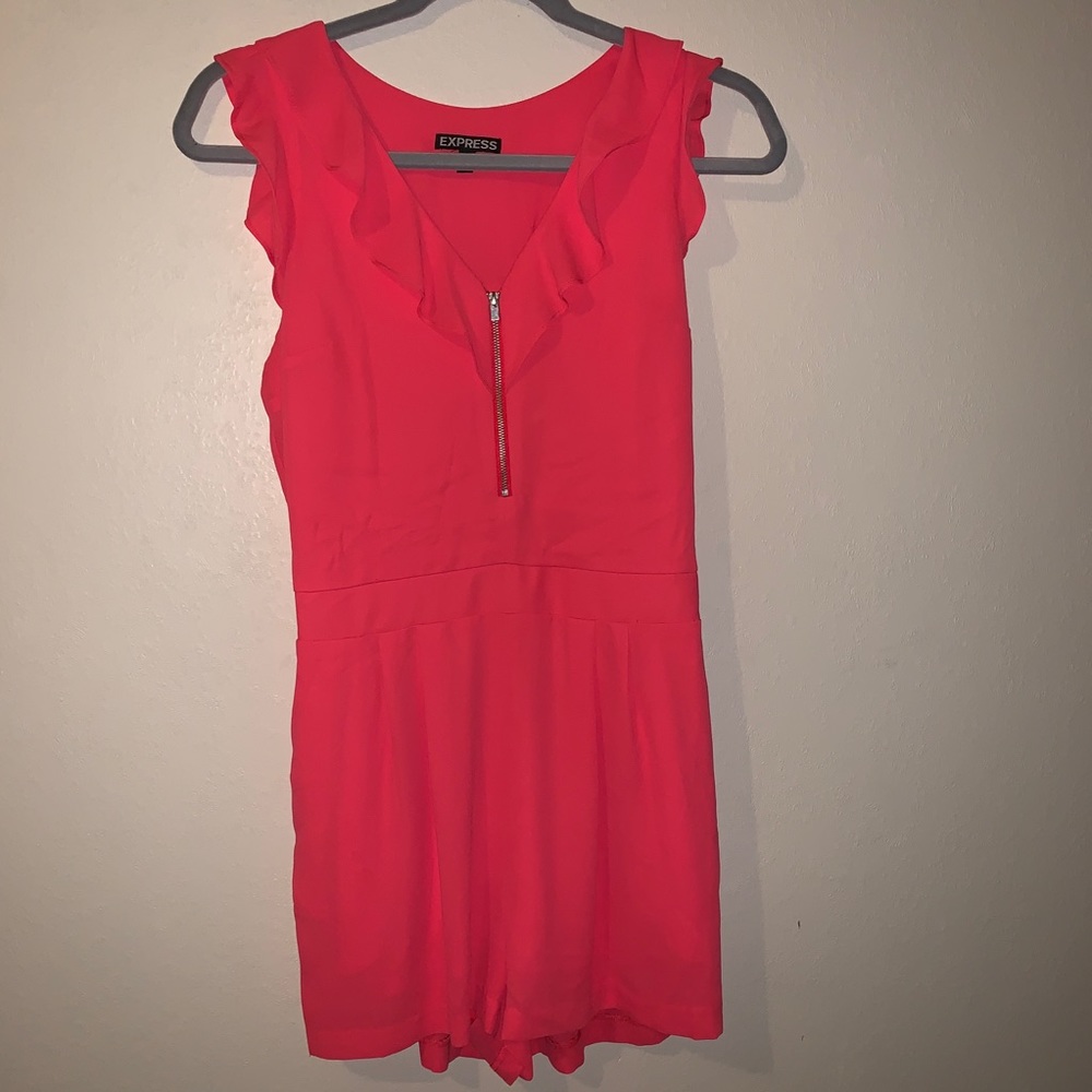 EXPRESS CHIFFON ROMPER | CORAL  🧡